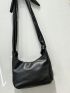 Minimalist Hobo Bag Black Medium PU