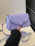 Small Square Bag Purple Square Decor PU