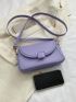 Small Square Bag Purple Square Decor PU