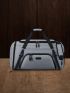 Large Fashion Travel Bag Color Block Release Buckle Decor Adjustable-strap