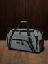 Large Fashion Travel Bag Color Block Release Buckle Decor Adjustable-strap