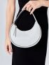 Tassel Decor Hobo Bag Zipper Contrast Binding Small For Vacation