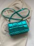 Mini Square Bag Funky Metallic Blue Chain Decor PU