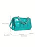 Mini Square Bag Funky Metallic Blue Chain Decor PU