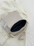 Mini Square Bag Bow & Faux Pearl Decor Flap For Daily