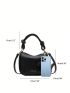 Mini Square Bag With Bag Charm Letter Graphic Adjustable-strap PU