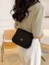 Mini Square Bag Adjustable Strap Flap PU