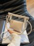 Transparent Saddle Bag With Inner Pouch Zipper Fashion PVC, Clear Bag