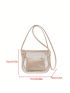 Transparent Saddle Bag With Inner Pouch Zipper Fashion PVC, Clear Bag