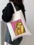 Figure Graphic Shopper Bag Polyester Casual Beige