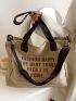 Waterproof Canvas Handbag Shoulder Bag For Women Large Crossbody Bag For Students School Bag