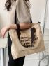 Waterproof Canvas Handbag Shoulder Bag For Women Large Crossbody Bag For Students School Bag