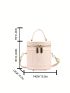 Mini Bucket Bag Letter Embroidery Design Top Handle Zipper