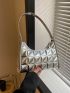 Small Funky Baguette Bag Quilted Metallic Pattern