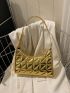 Small Funky Baguette Bag Quilted Metallic Pattern