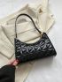 Small Baguette Bag Quilted Solid Color Fashion Style