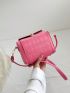 Mini Crossbody Bag Argyle Embossed Solid Color