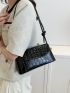 Medium Baguette Bag Crocodile Embossed Flap