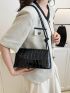 Medium Baguette Bag Crocodile Embossed Flap