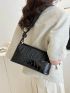 Medium Baguette Bag Crocodile Embossed Flap