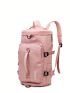 Letter Print Travel Bag Adjustable Strap Pink