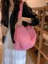 Pu Solid Color Casual And Fashionable Shoulder Bag