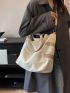 Two Tone Tote Bag Double Handle Casual Style