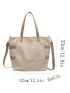 Two Tone Tote Bag Double Handle Casual Style