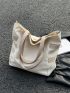 Two Tone Tote Bag Double Handle Casual Style