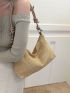 Fashion Women Shoulder Bag Solid Color Simple Underarm Bag Small Handbag Straw Beach Bag