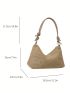 Fashion Women Shoulder Bag Solid Color Simple Underarm Bag Small Handbag Straw Beach Bag