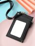 Student Bus Card Bag Black Business Credit Card Id Badge Wallet Pouch Women & Men Coin Card Purse