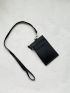 Student Bus Card Bag Black Business Credit Card Id Badge Wallet Pouch Women & Men Coin Card Purse