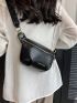 Fashion Solid Color Versatile Chest Bag Letter Detail