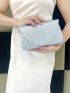 Glitter Square Bag Flap Small Glamorous For Party, Perfect Bride Purse For Wedding, Prom & Party Events