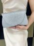 Glitter Square Bag Flap Small Glamorous For Party, Perfect Bride Purse For Wedding, Prom & Party Events