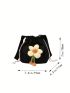 Mini Flower Decor Bucket Bag Drawstring Design