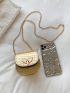 Mini Saddle Bag Crocodile Pattern One-Shoulder Crossbody Chain Bag Funky