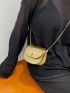 Mini Saddle Bag Crocodile Pattern One-Shoulder Crossbody Chain Bag Funky