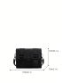 Mini Minimalist Messenger Bag Flap Black Pu