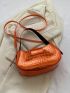 Crocodile Embossed Hobo Bag Metallic PU Funky