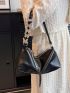 Black Hobo Bag Chain & Butterfly Decor For Daily