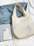 Small Shoulder Tote Bag Beige Double Handle For Daily