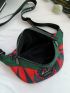 Large Fanny Pack Colorblock Tiger Pattern Adjustable Strap For Daily