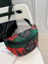 Large Fanny Pack Colorblock Tiger Pattern Adjustable Strap For Daily