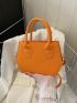 Mini Novelty Bag Crocodile Embossed Orange Double Handle