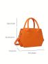 Mini Novelty Bag Crocodile Embossed Orange Double Handle