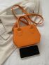 Mini Novelty Bag Crocodile Embossed Orange Double Handle