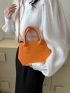 Mini Novelty Bag Crocodile Embossed Orange Double Handle