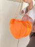 Mini Heart Design Novelty Bag Orange Chain Strap, Clear Bag